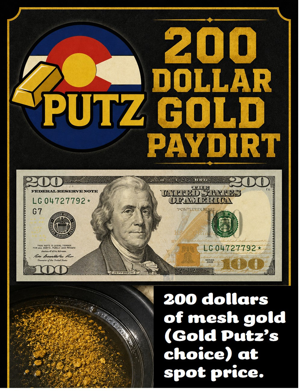 200 Dollar Gold Paydirt