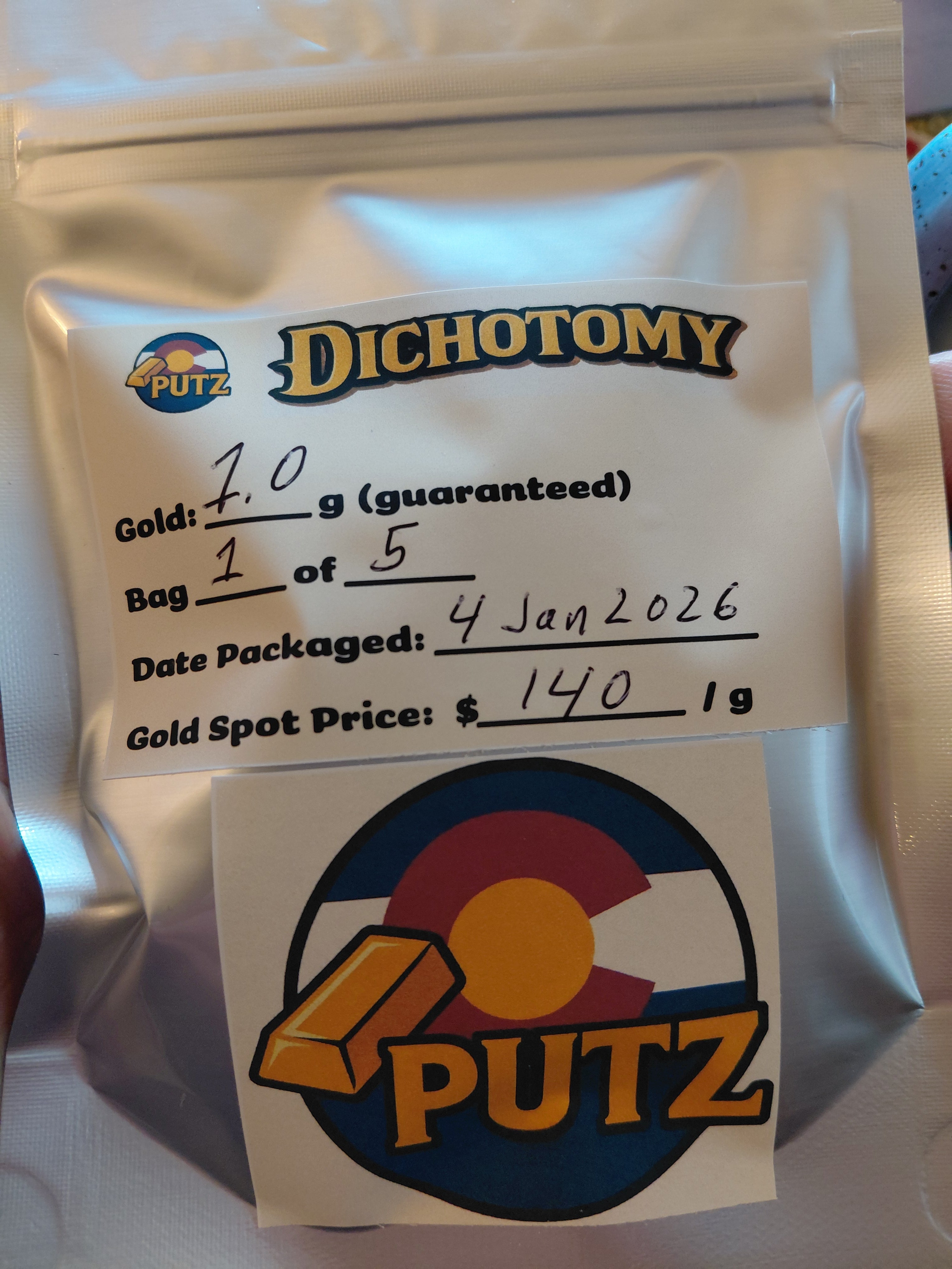 DICHOTOMY 1 gram guaranteed gold paydirt