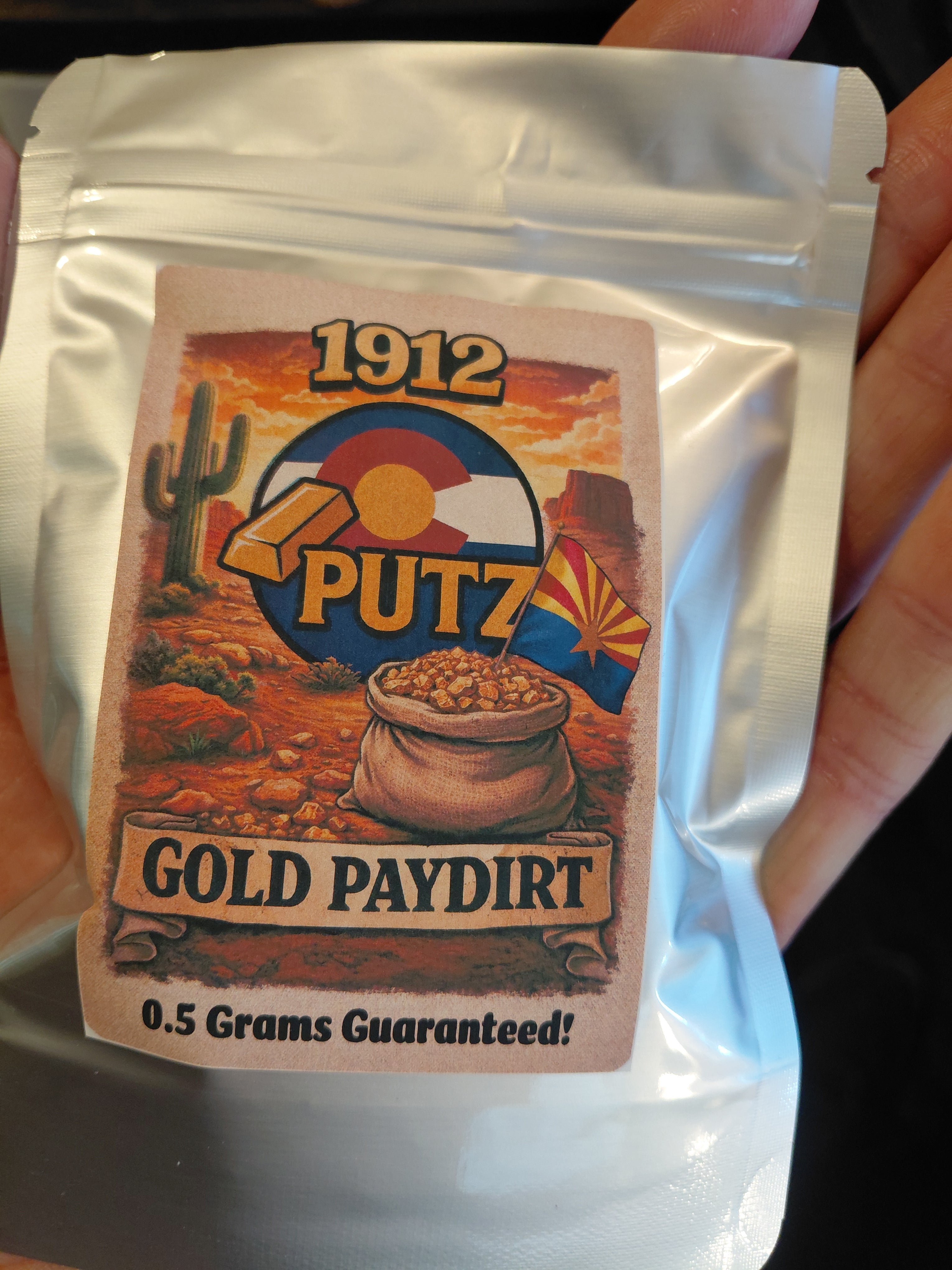 1912 0.5 gram Guaranteed Gold Paydirt