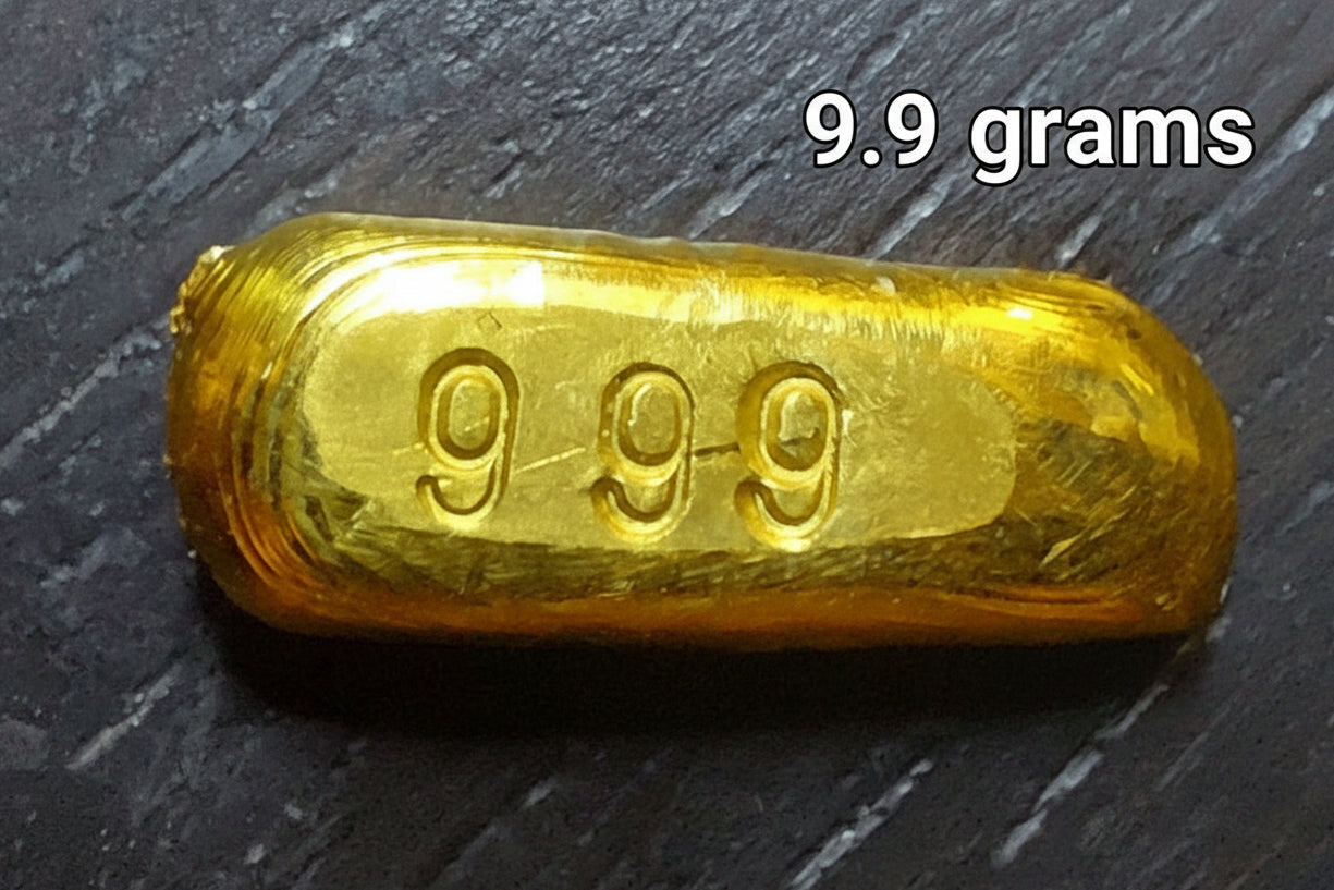 9.9 grams of 0.999 Gold Putz-refined bullion
