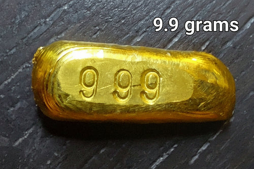 9.9 grams of 0.999 Gold Putz-refined bullion
