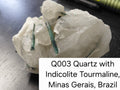 Q003 – Indicolite Tourmaline on Quartz Cluster