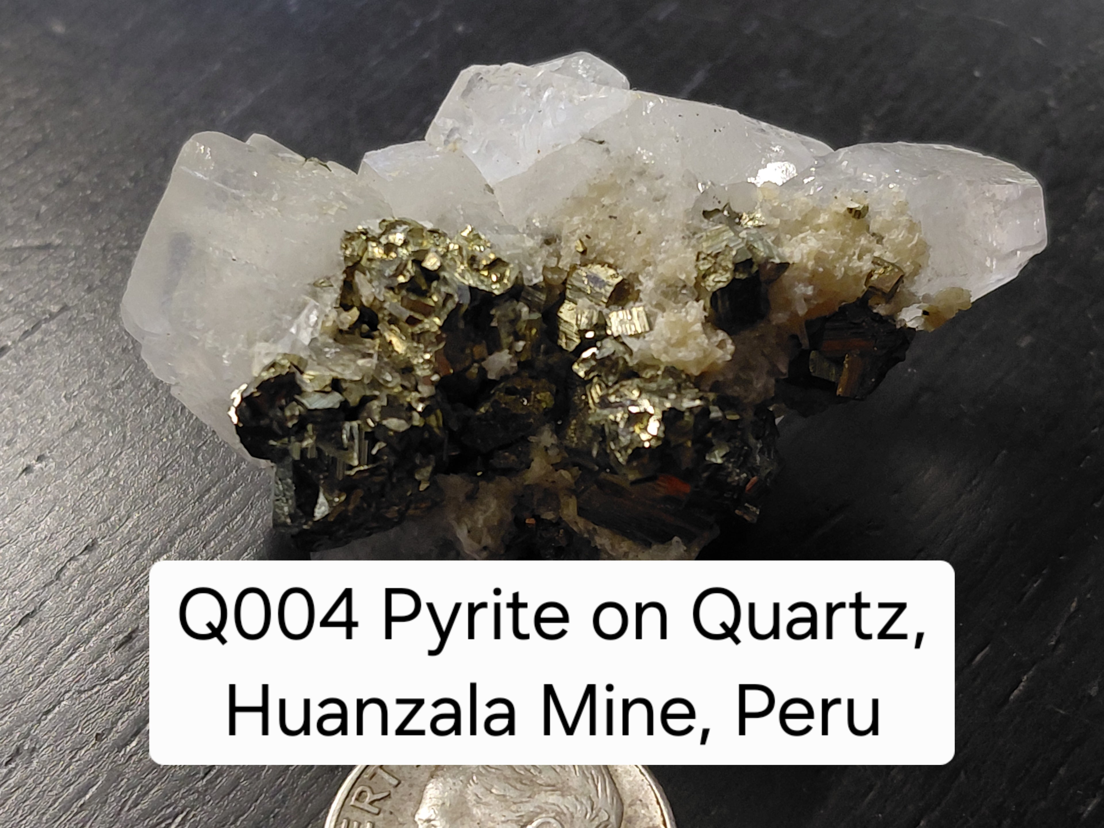 Q004 – Pyrite on Quartz