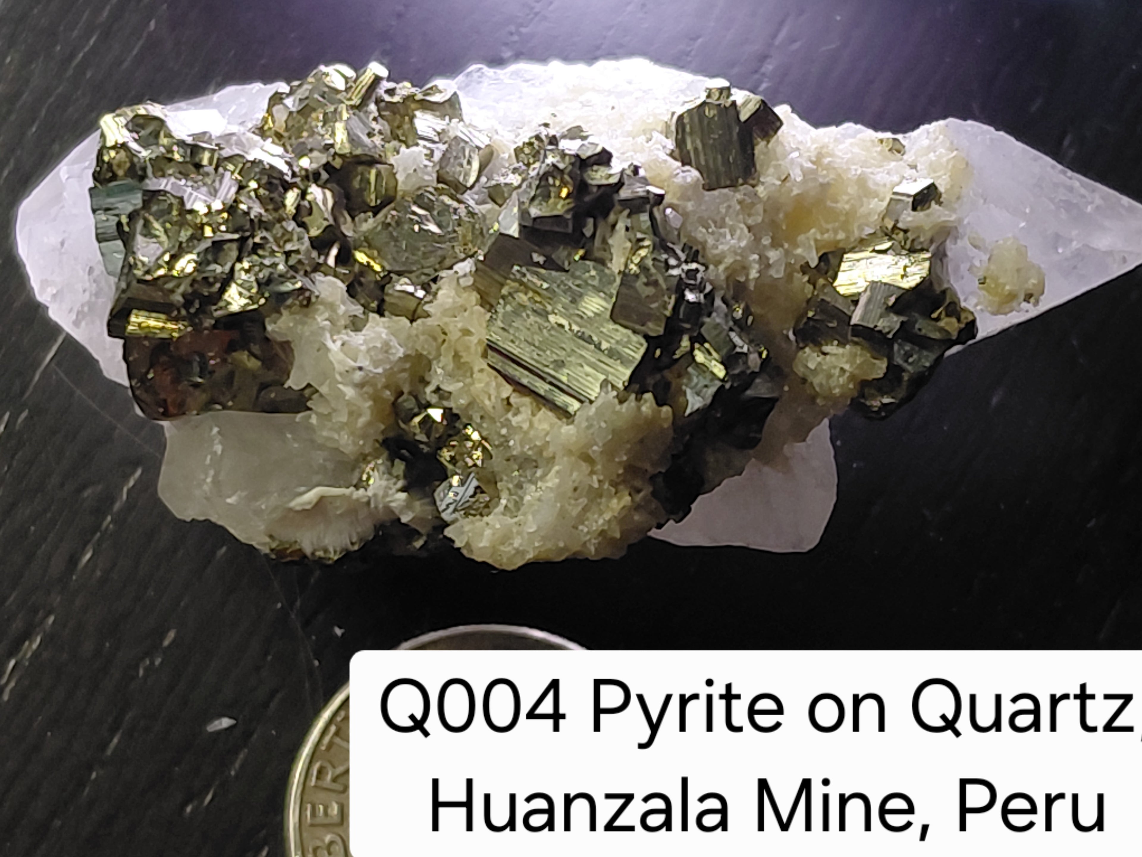 Q004 – Pyrite on Quartz