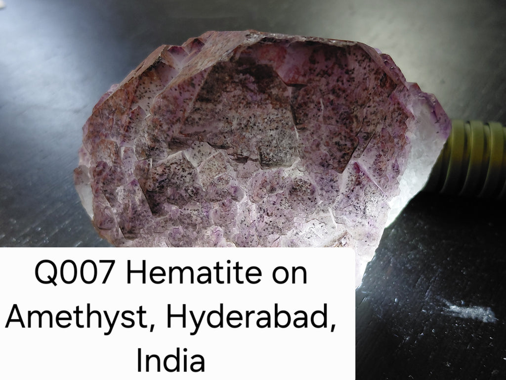 Q007 – Hematite on Amethyst (Large Display)