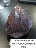 Q007 – Hematite on Amethyst (Large Display)