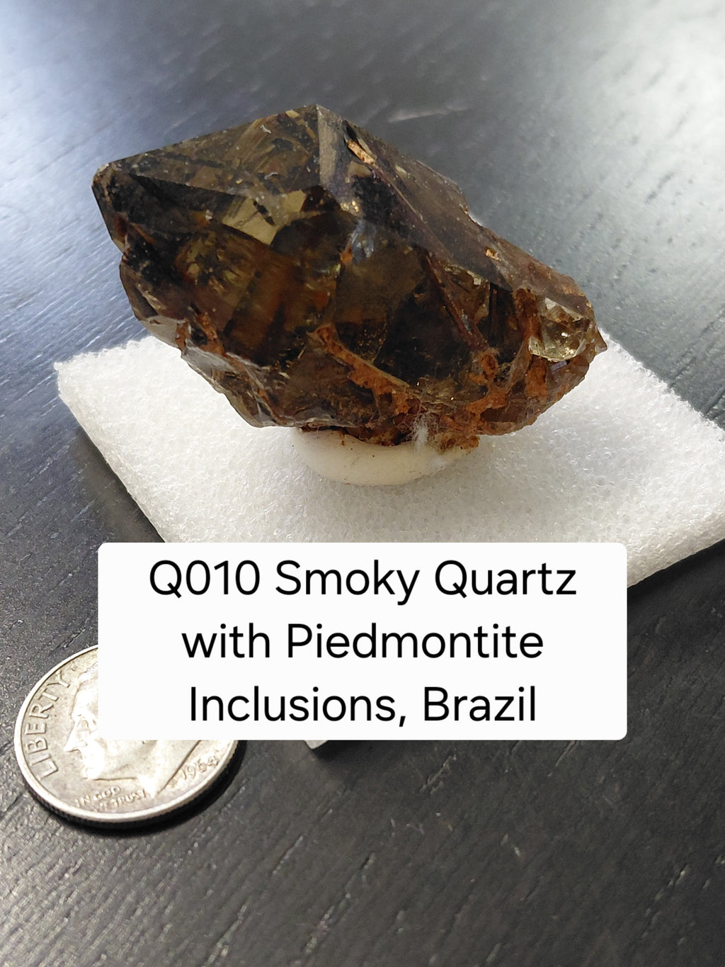 Q010 – Smoky Quartz with Piedmontite Inclusions