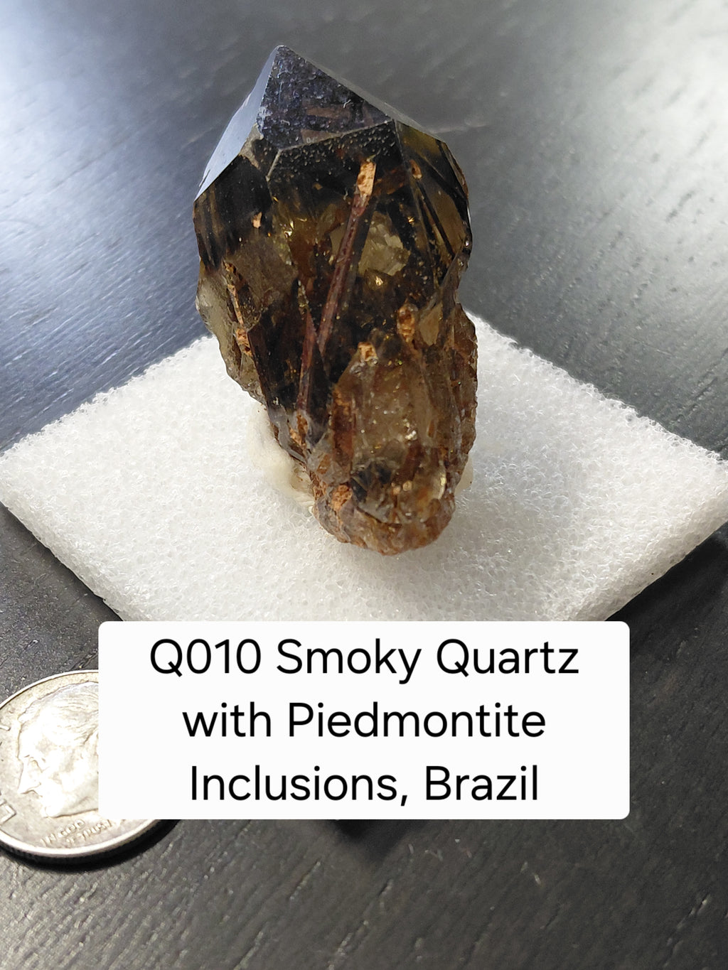Q010 – Smoky Quartz with Piedmontite Inclusions