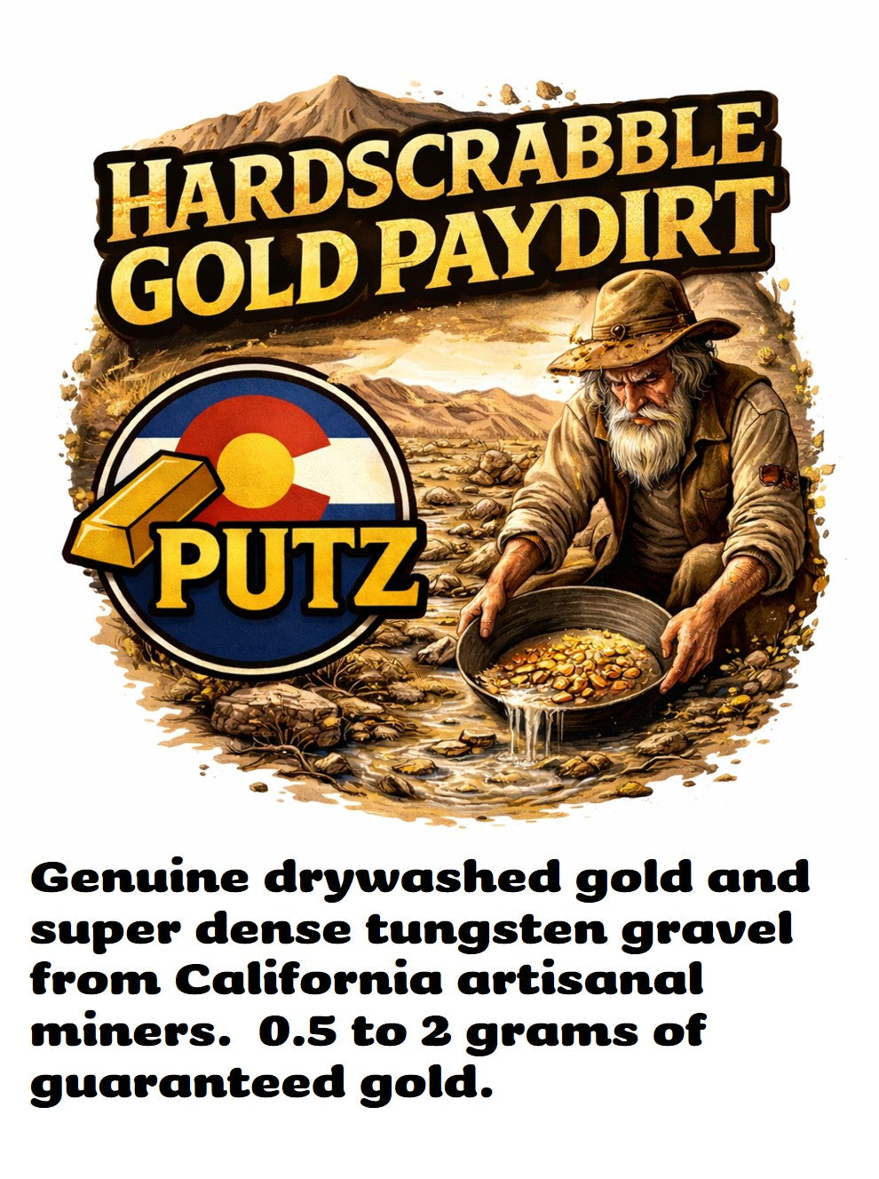 HARDSCRABBLE 0.5, 1, and 2 gram Guaranteed Paydirt - Red Mountain, California