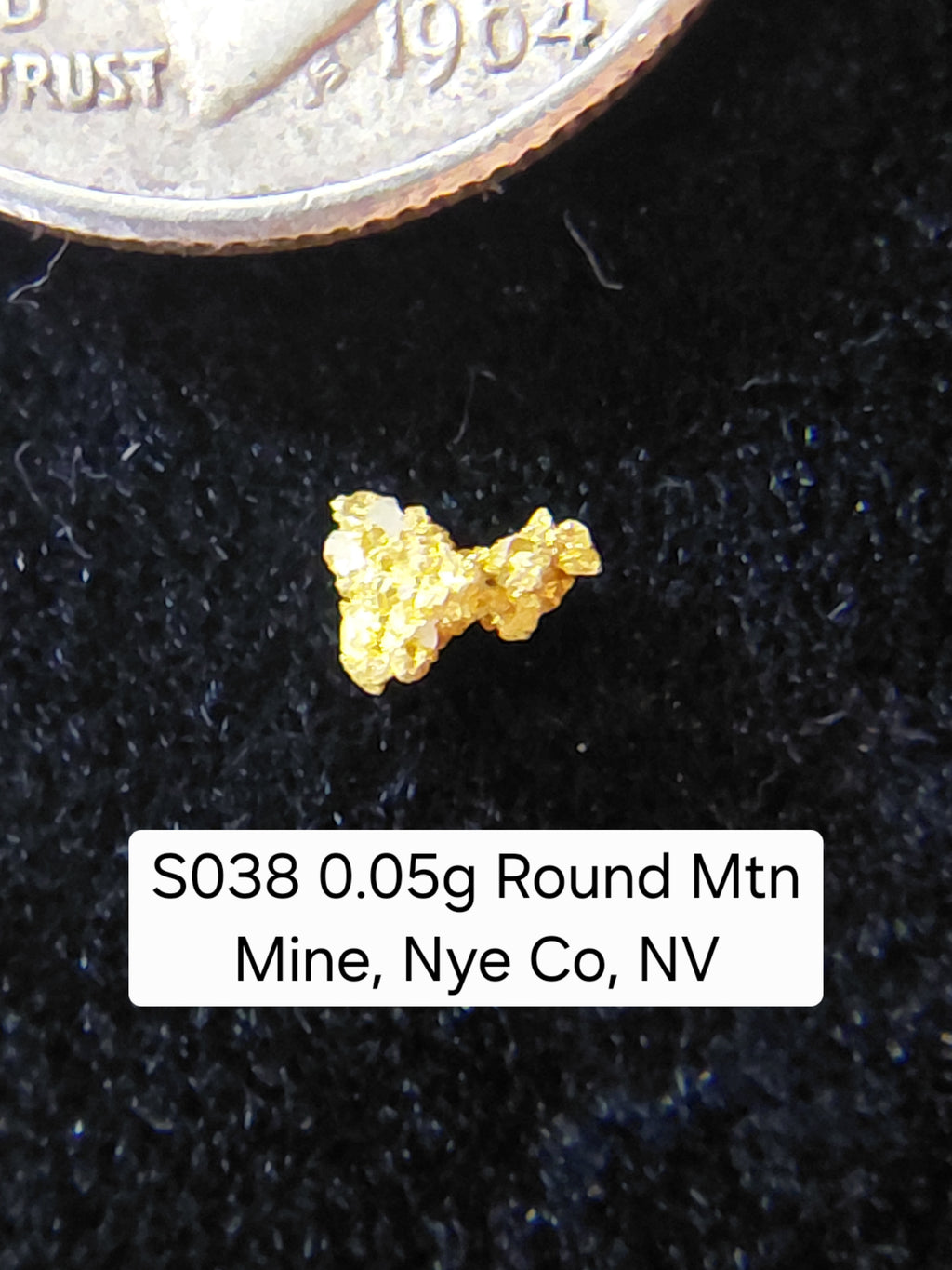 S038 0.05g Round Mtn Mine, Nye Co, NV