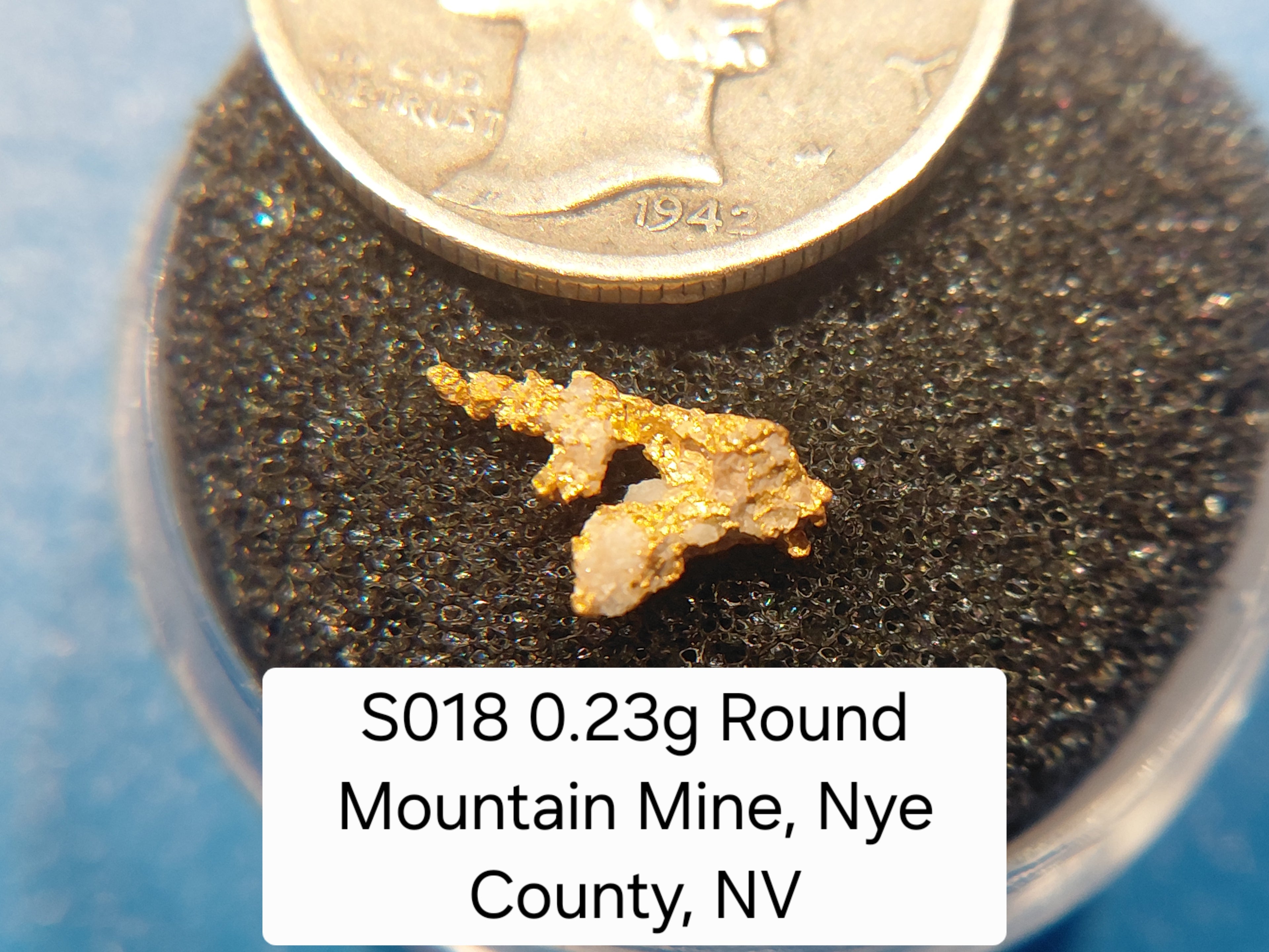 S018 0.23g Round Mountain Mine, Nye County, NV