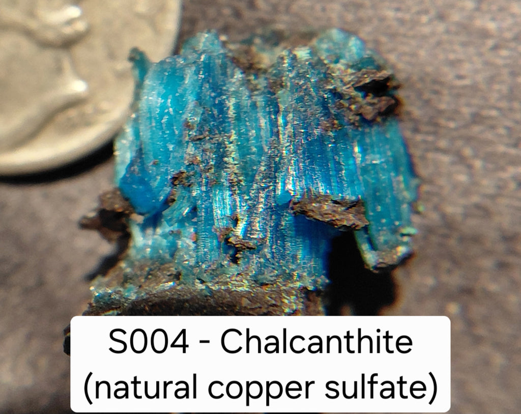 S004 - Chalcanthite (natural copper sulfate)