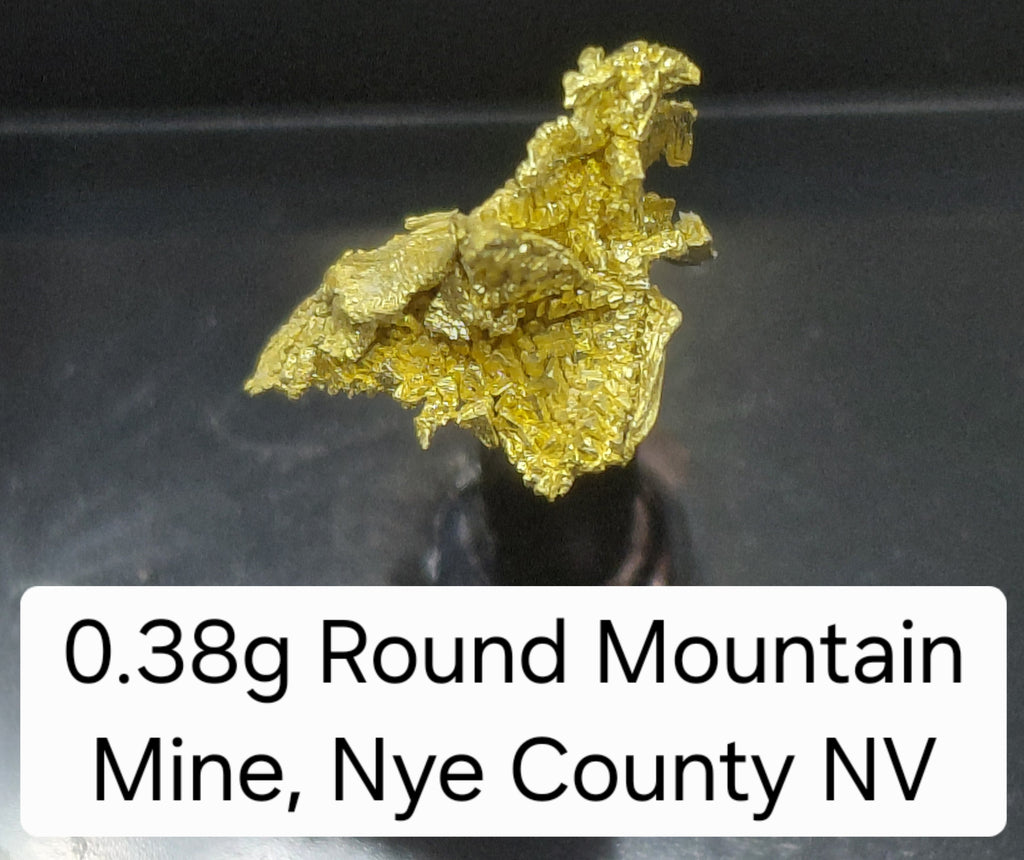 0.38g Crystalline Gold Specimen - Round Mountain Mine, Nye County, Nevada - Pure Gold Cluster