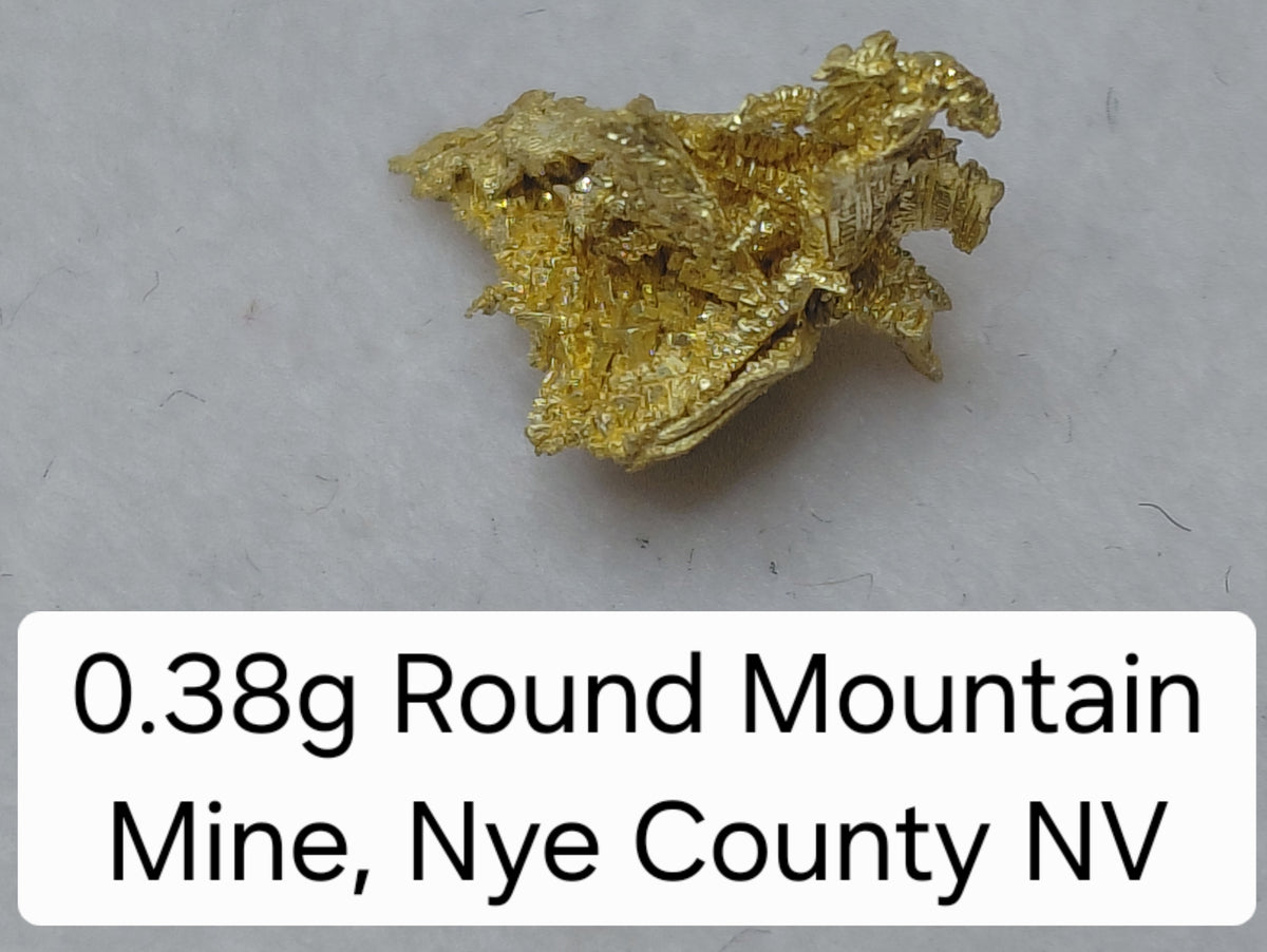 0.38g Crystalline Gold Specimen - Round Mountain Mine, Nye County, Nevada - Pure Gold Cluster