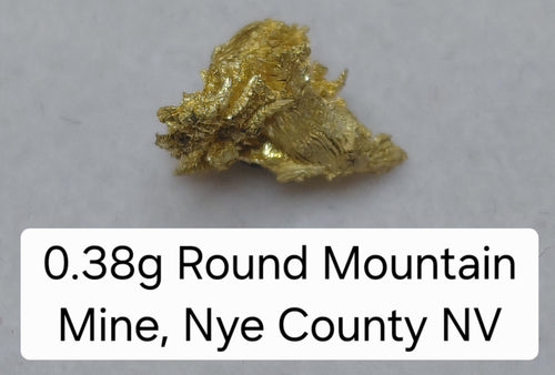 0.38g Crystalline Gold Specimen - Round Mountain Mine, Nye County, Nevada - Pure Gold Cluster